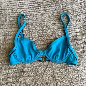 Ralph Lauren Vintage Baby Blue Bikini Top Size XS Summer Vacation Balconette